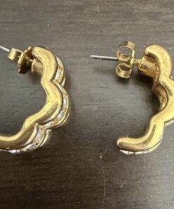 Swarovski crystal half-hoop earrings. - Image 2