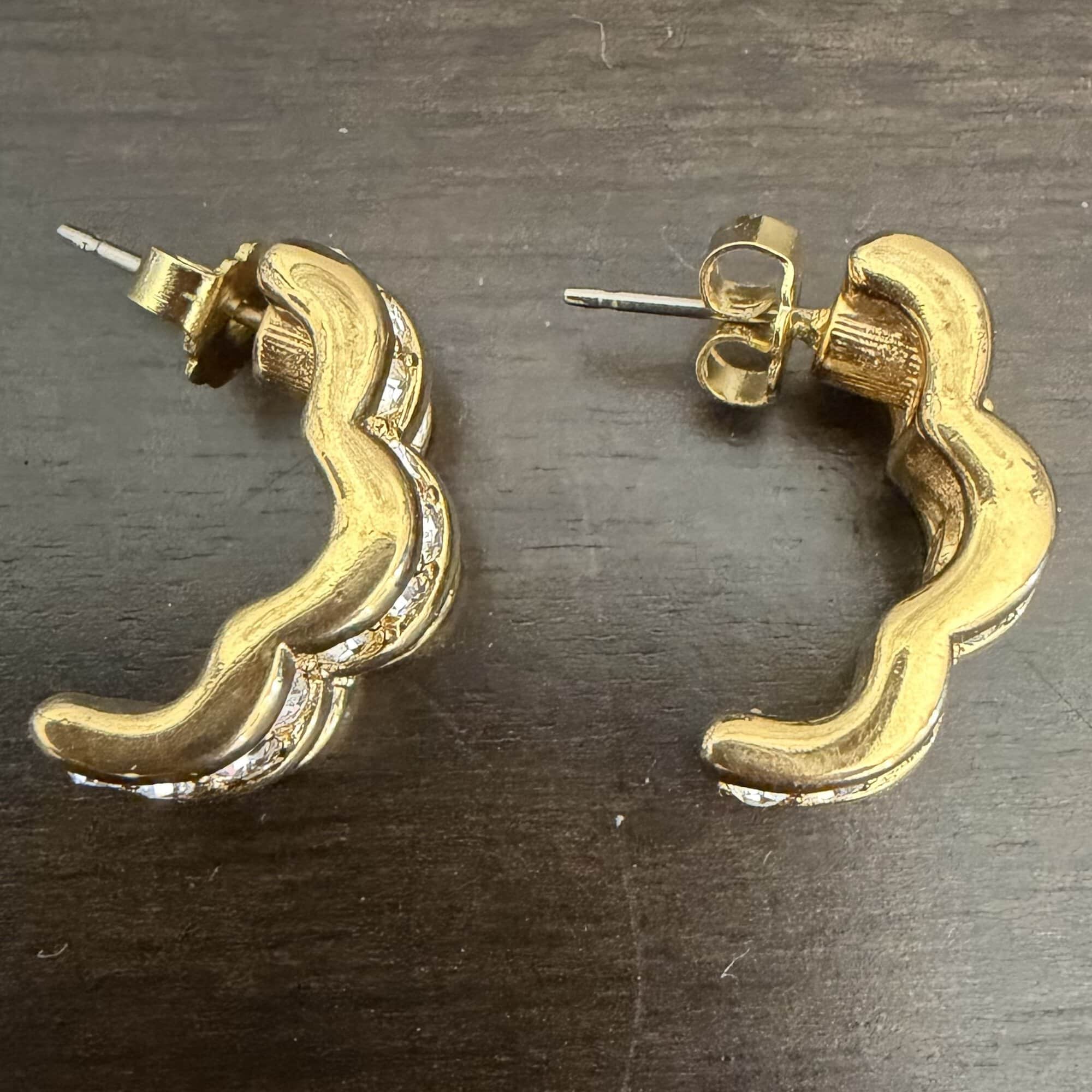 Swarovski crystal half-hoop earrings. - Image 2