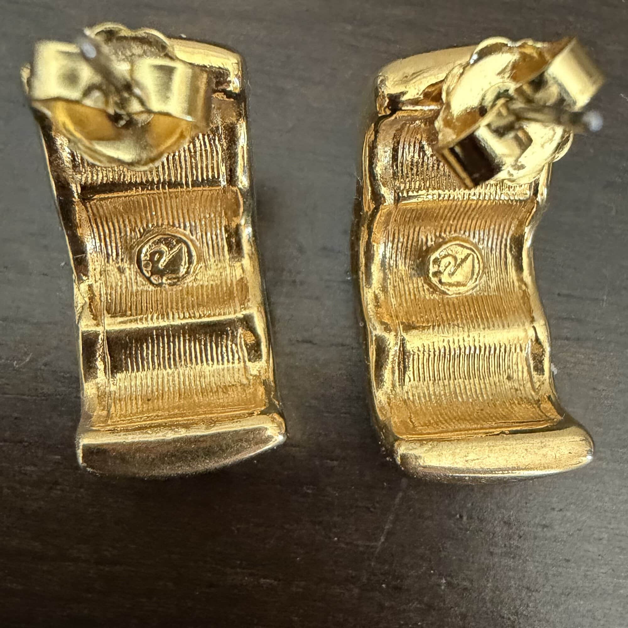 Swarovski crystal half-hoop earrings. - Image 3