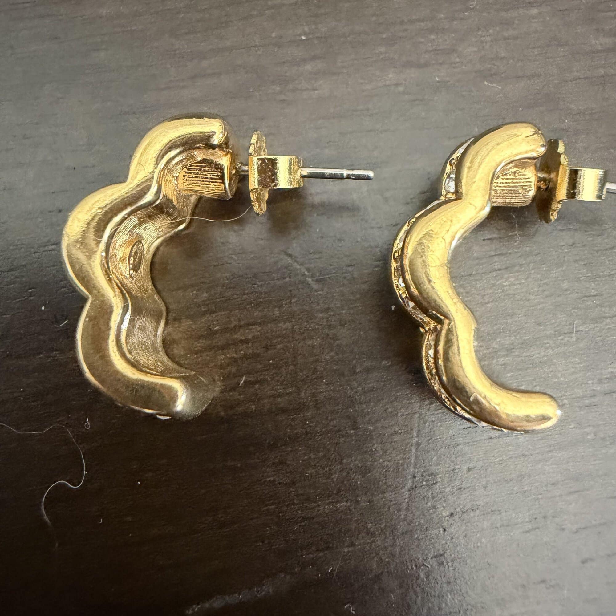 Swarovski crystal half-hoop earrings. - Image 4