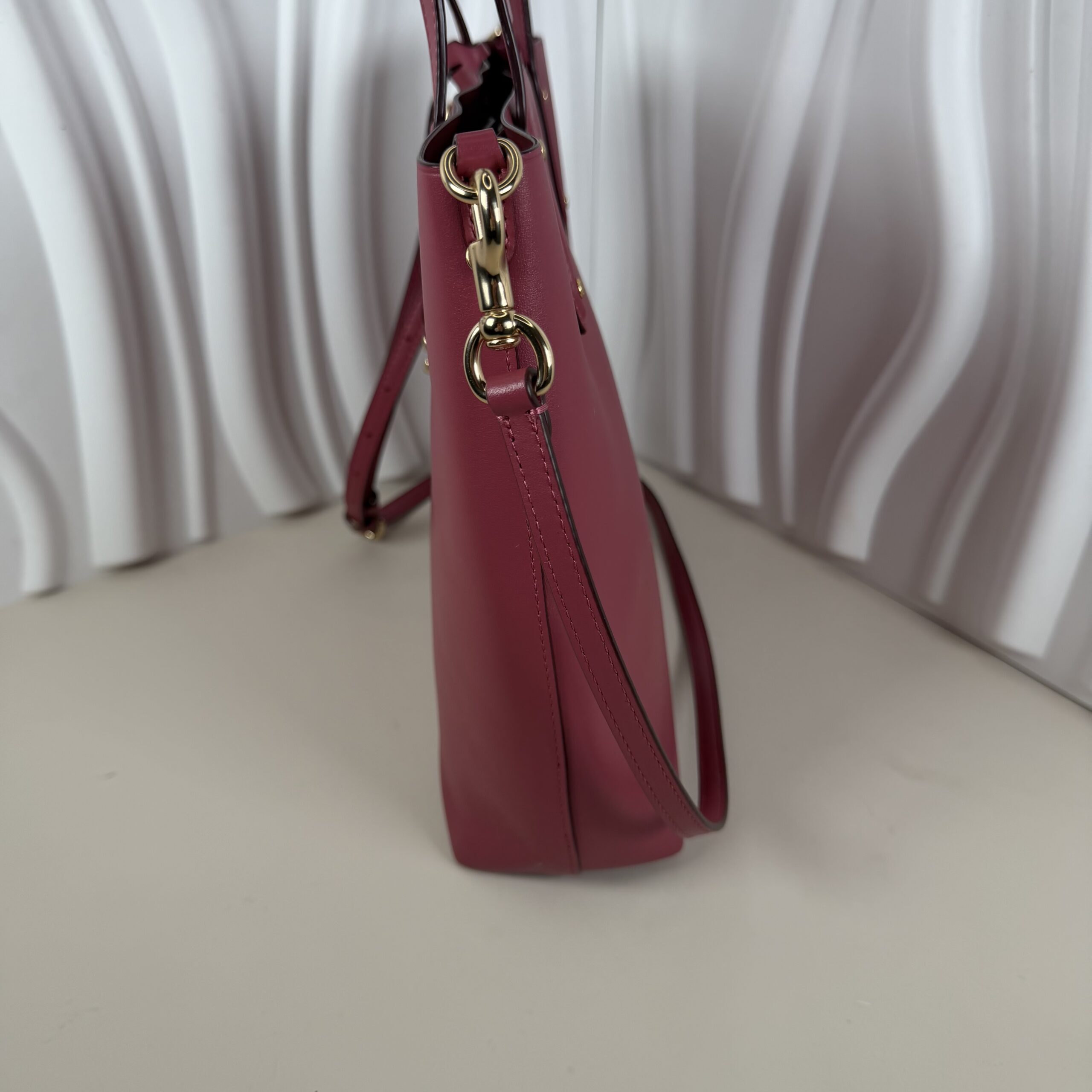 Coach Central Shopper Tote (Style No. 78217) in a vibrant dusty pink/mauve - Image 2