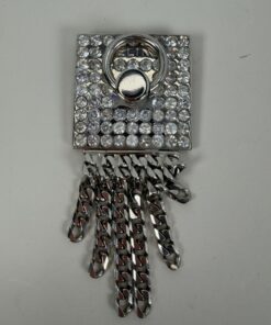 Celine Paris Pave Rhinestone Door Knocker Brooch - Image 3