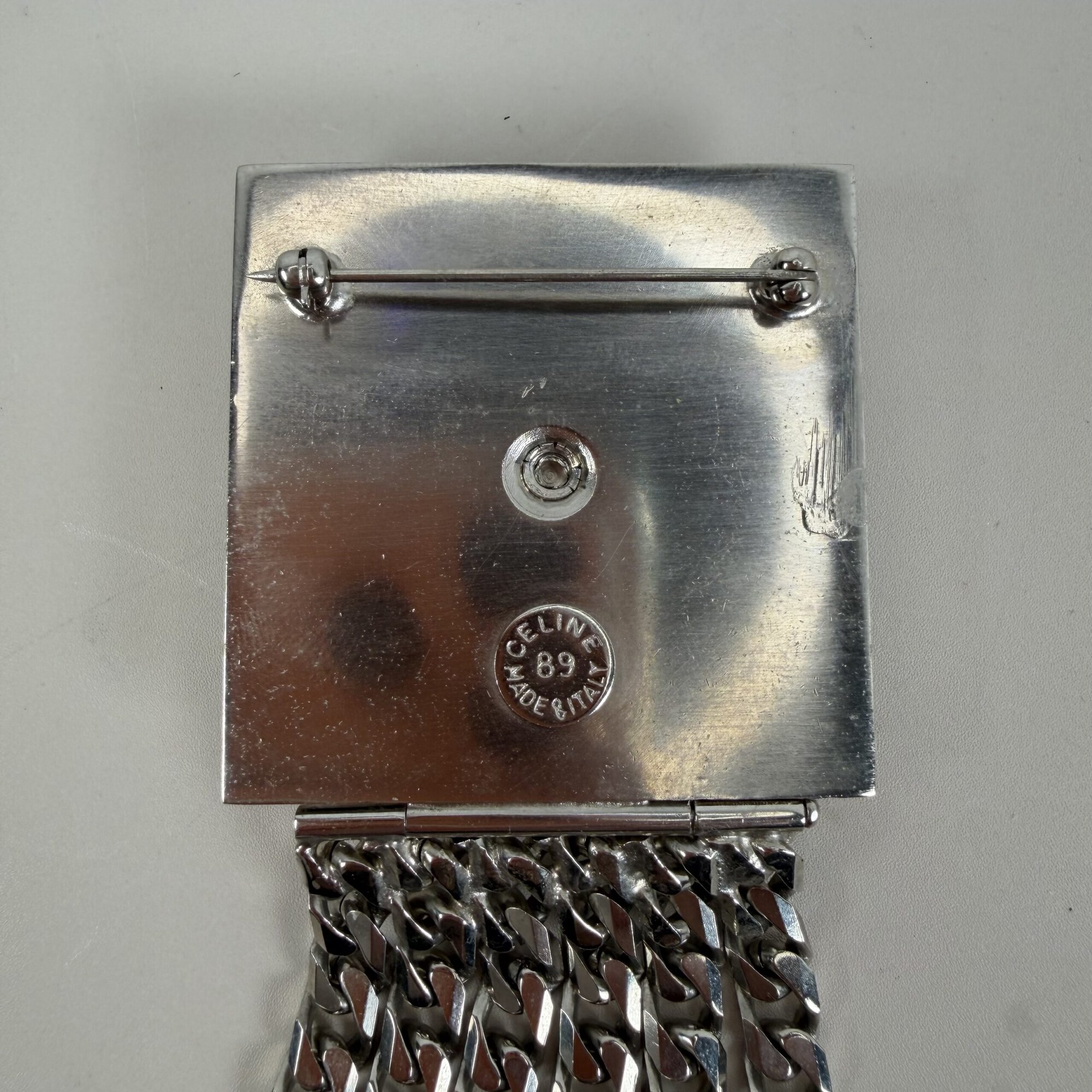 Celine Paris Pave Rhinestone Door Knocker Brooch image 4