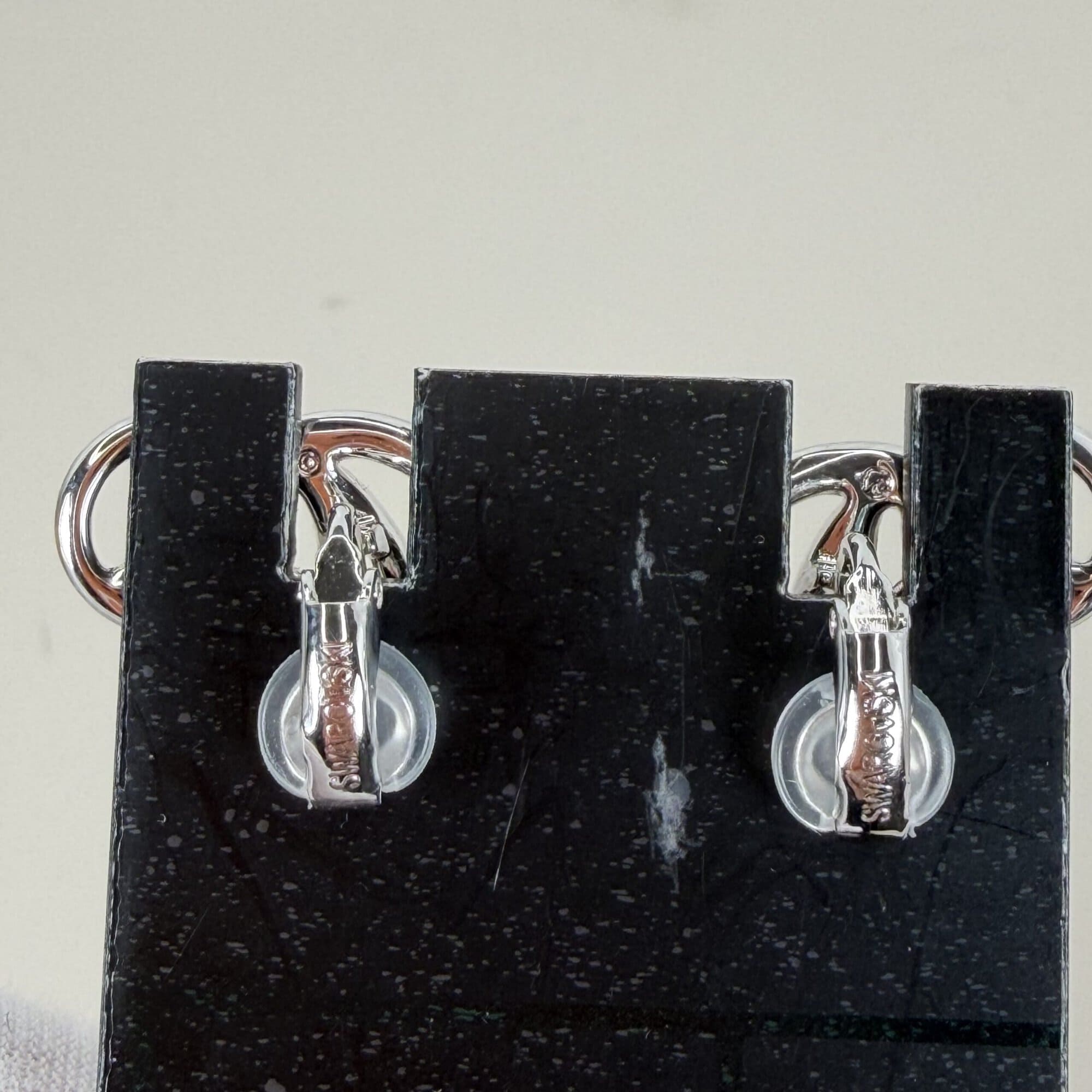 Swarovski Crystal Clip-On Earrings with Tri-circle orbital design - Image 2