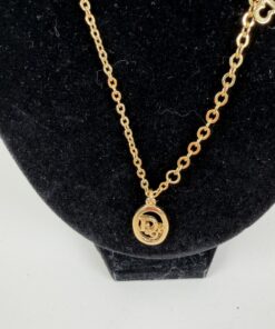 Christian Dior Vintage Oval CD Logo Pendant Necklace