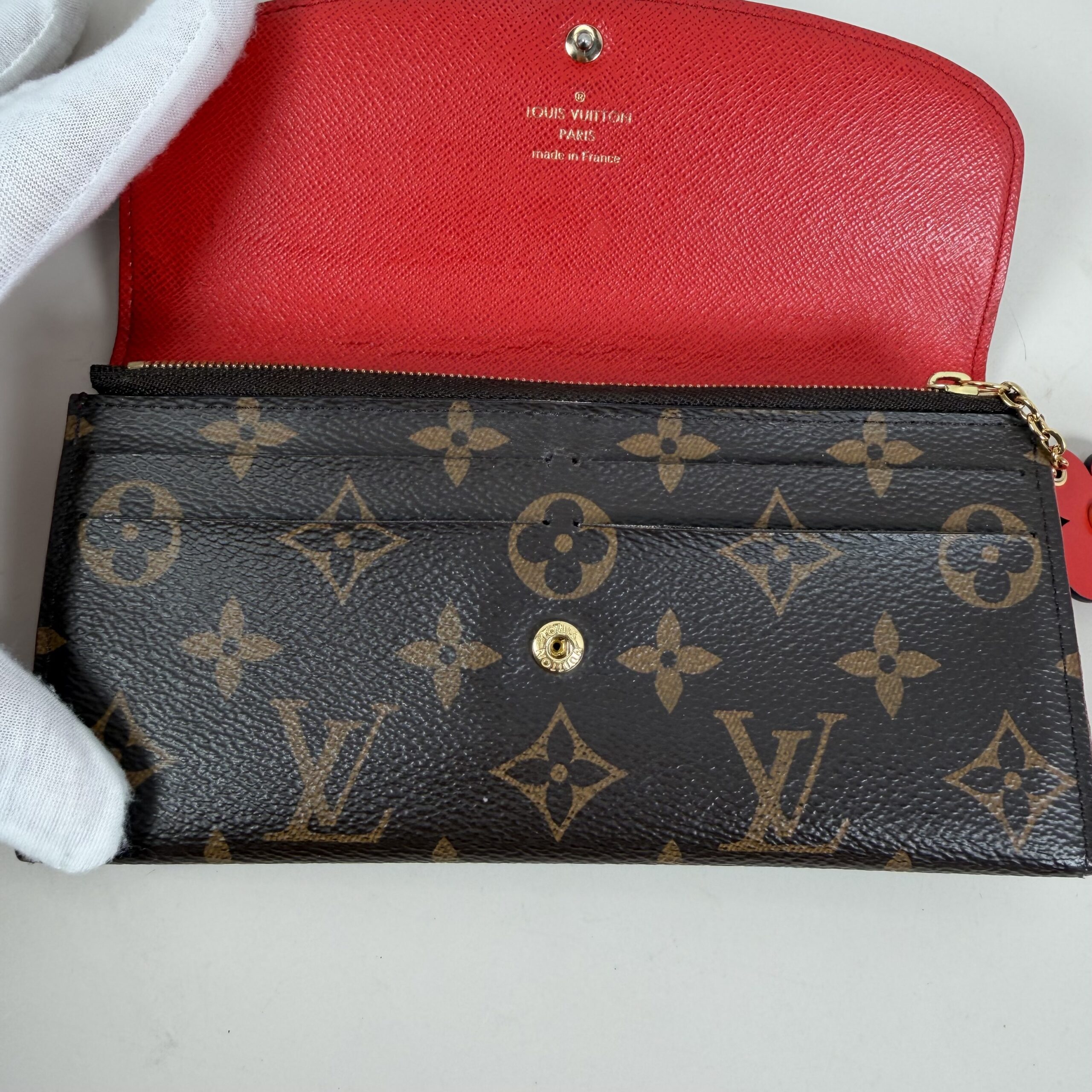 Louis Vuitton Monogram Bloom Flower Emilie Wallet in Coquelicot red - Image 5