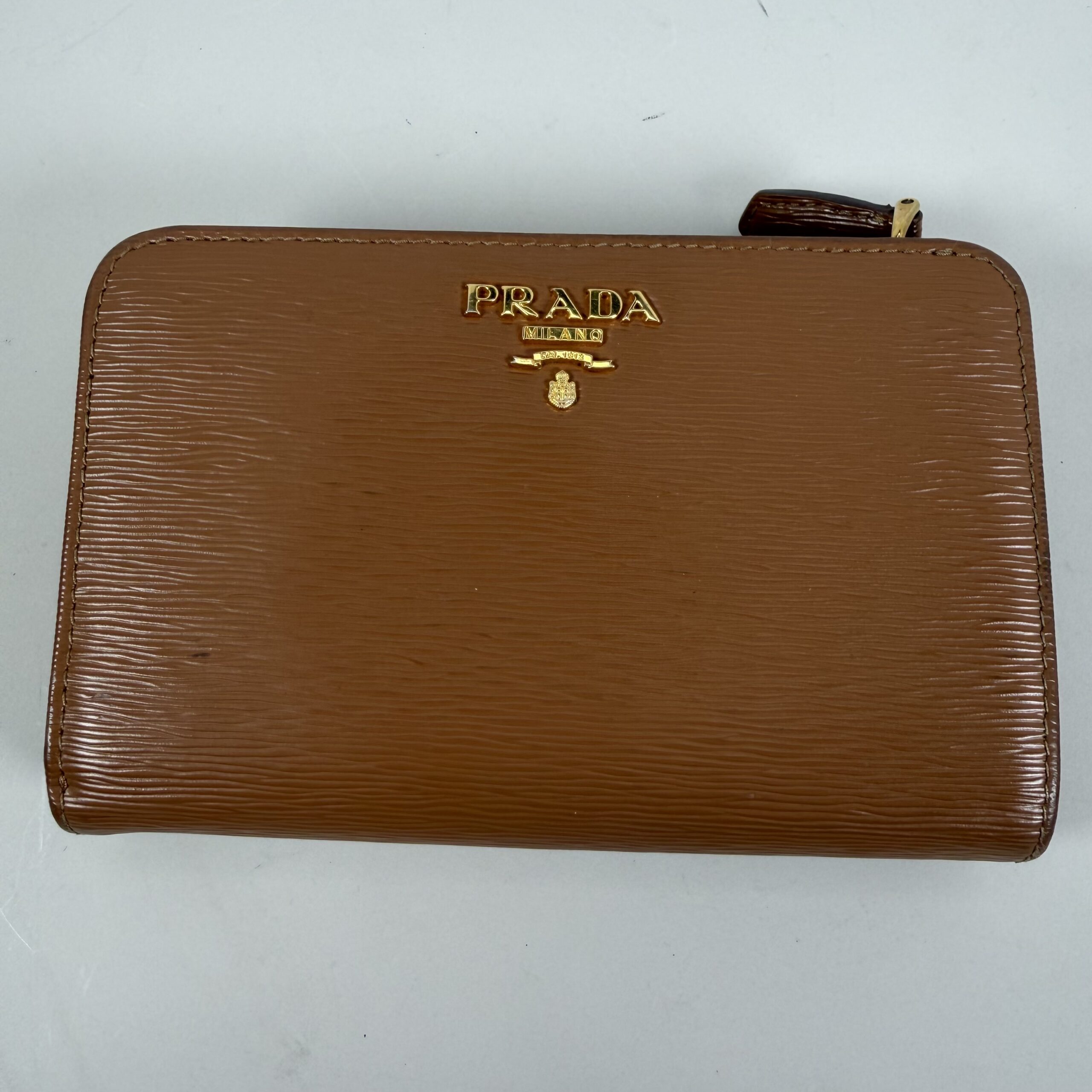 Prada Vitello Move Compact Zip-Around Wallet