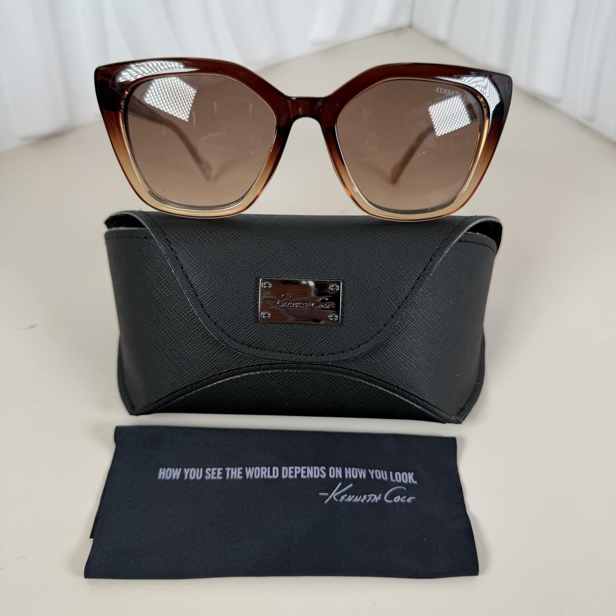 Kenneth Cole New York Women's Ombre Gradient Square Cat-Eye Sunglasses - Image 5