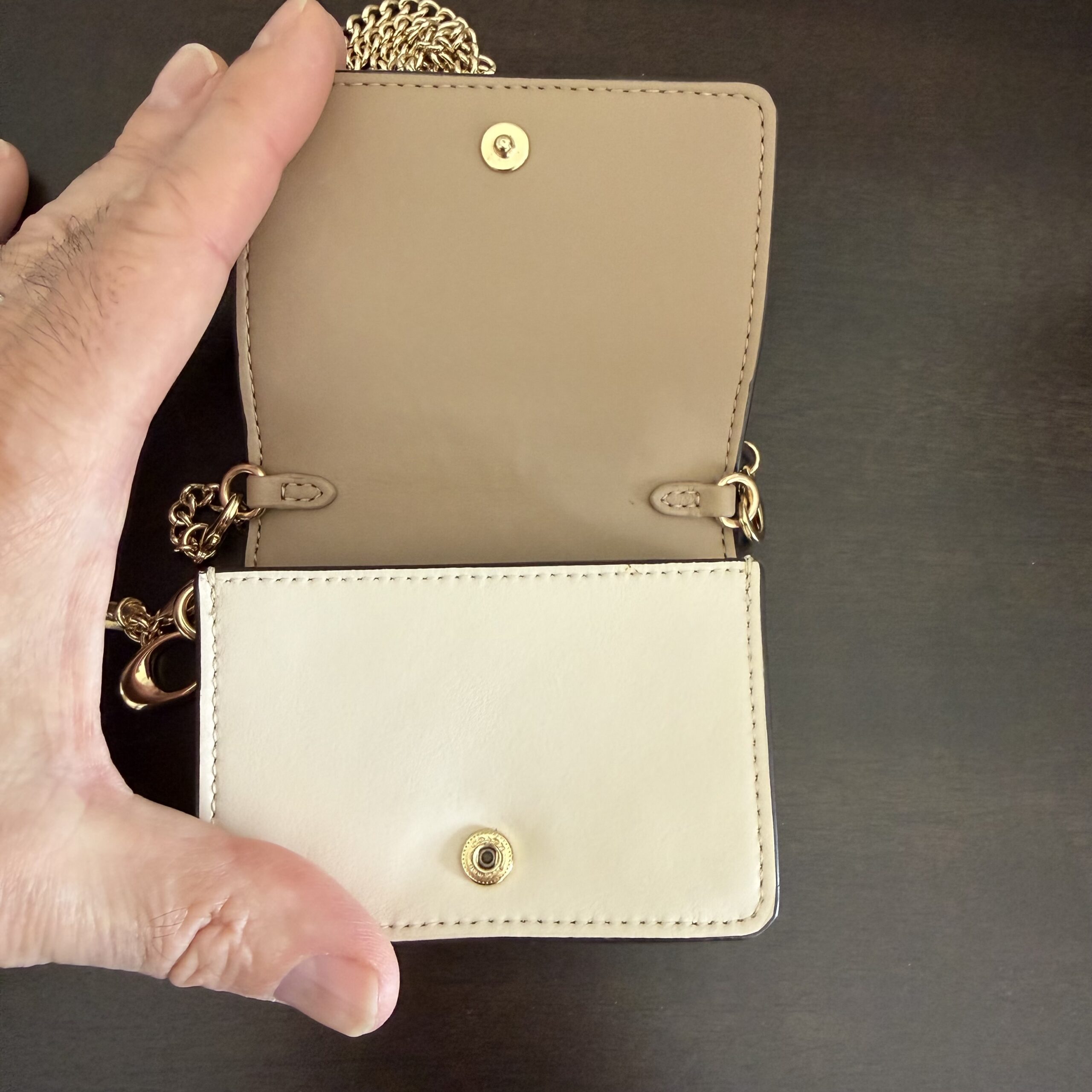 Coach Mini Wallet On A Chain in Signature Canvas with pink heart print, style number CP473. - Image 5