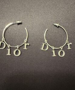Christian Dior Letter Logo Hoop Earrings