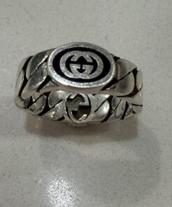 Gucci Double-Sided Interlocking G Gourmette Chain Ring