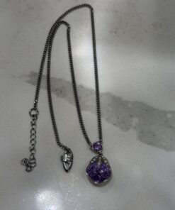 Givenchy Silver-Tone Amethyst Purple Crystal Pendant Necklace