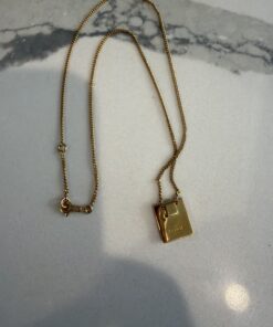Alternative view of CELINE Paris Gold-Finish Alphabet 'X' Cube Pendant Necklace – Full Set