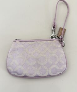 Alternative view of Coach Signature Pleated Wristlet in a charming lavender