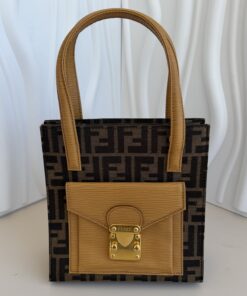 Fendi Vintage Zucca Canvas Convertible Front Pocket Tote Bag