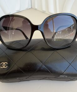 Chanel 5285 Oval Sunglasses in Polished Black