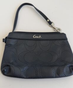 Coach Ashley Perforated Leather Signature Wristlet Pouch