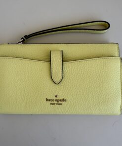 Kate Spade New York Jackson Leather Wristlet in Limelight Yellow