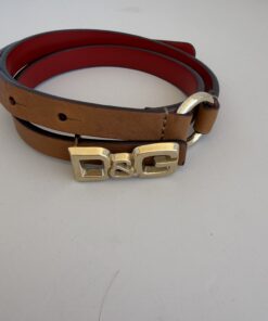 Dolce & Gabbana Tan Leather DG Logo Buckle Belt size 75/30