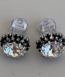 Christian Dior Vintage Silver-Plated Crystal Clip-On Earrings