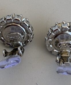 Alternative view of Christian Dior Vintage Silver-Plated Crystal Clip-On Earrings