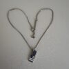 Authentic Vintage Christian Dior Trotter No. 2 Plate Pendant Necklace - Blue & Silver-Tone (John Galliano Era Y2K)