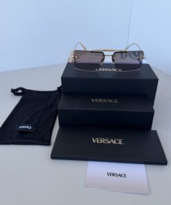 Alternative view of Versace VE2245 Rimless Aviator-Style Rectangle Sunglasses