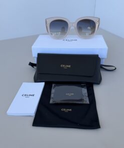 CELINE CL4002UN New Audrey Oversized Square Sunglasses in Opaline Pink - Image 5