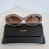 Authentic CELINE Triomphe 01 Oval Sunglasses — Milky Hazelnut Acetate CL40194U