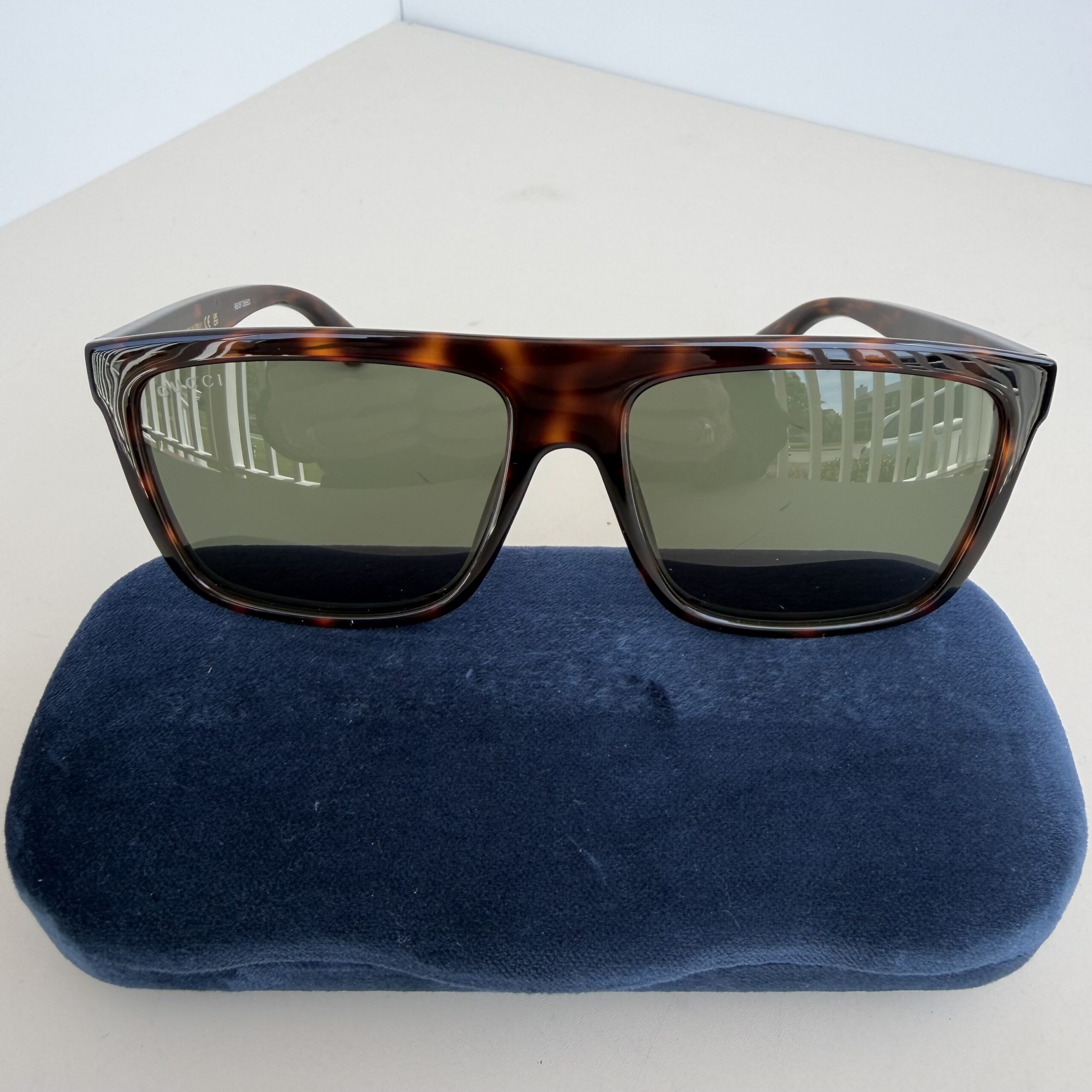 Gucci GG0748S Authentic New With Tags Havana Tortoise Square Sunglasses