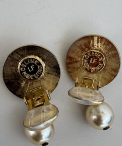 Alternative view of Celine Vintage Paris faux-pearl drop dangle earrings
