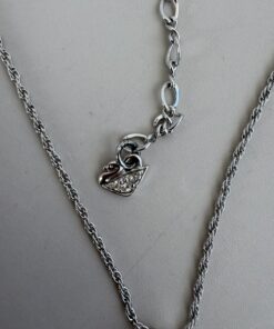 Alternative view of Swarovski Rhodium-Plated Solitaire Crystal Pendant Necklace