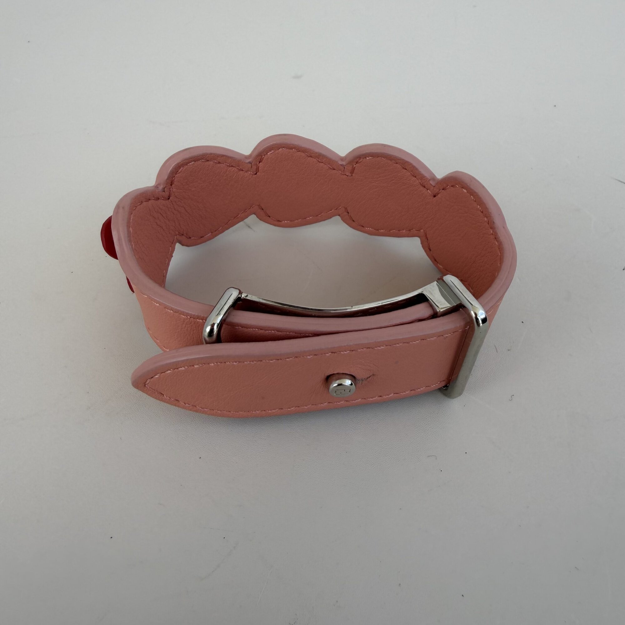 Fendi Love-Studded Spiked Leather Cuff Bracelet image 2