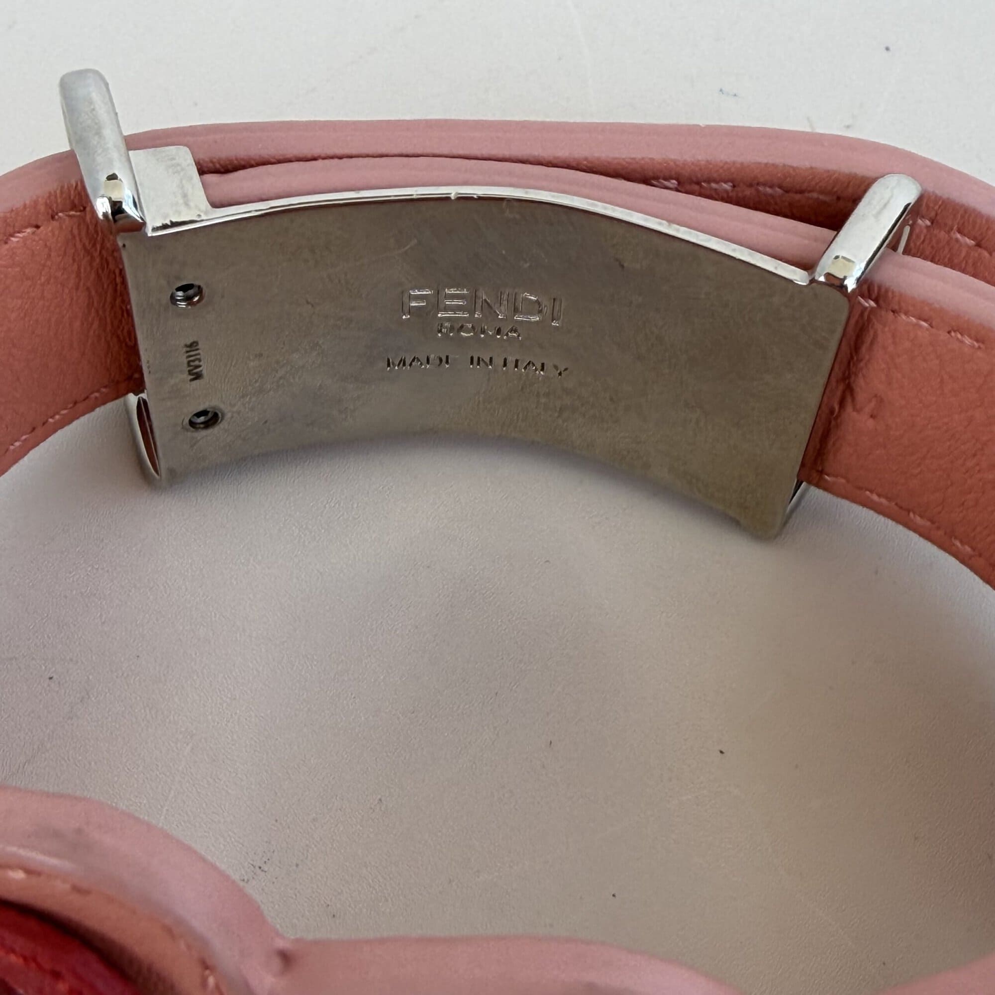 Fendi Love-Studded Spiked Leather Cuff Bracelet image 3