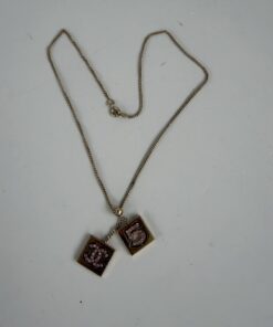 Pre-Owned Authentic Chanel Vintage Coco Mark & No. 5 Moving Pendants Charm Necklace