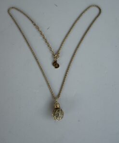 Pre-Owned Authentic Christian Dior Vintage Gold-Tone Rhinestone Ball Pendant Necklace