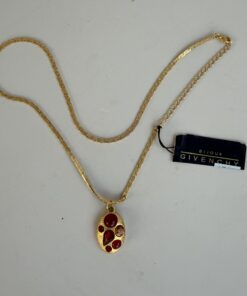 NWT Authentic Givenchy Gold-Tone Multi-Stone Statement Pendant Necklace