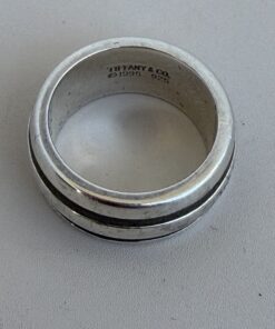 Pre-Owned Authentic Tiffany & Co. Vintage 1995 Sterling Silver Atlas Groove Wide Band Ring