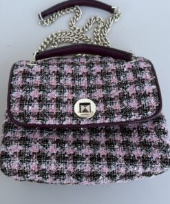 Pre-Owned Authentic Kate Spade New York Natalia Medium Flap Tweed Shoulder Bag