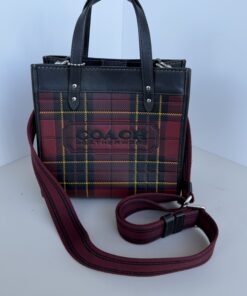 Pre-Owned Authentic Coach Field Tote 22 With Plaid Print (Style No. CG192)