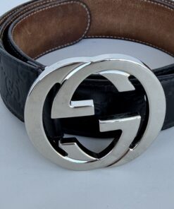 Alternative view of Gucci Signature Leather Belt with Interlocking G Buckle size 90/36