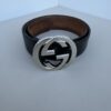 Pre-Owned Authentic Gucci Signature Leather Belt with Interlocking G Buckle size 90/36