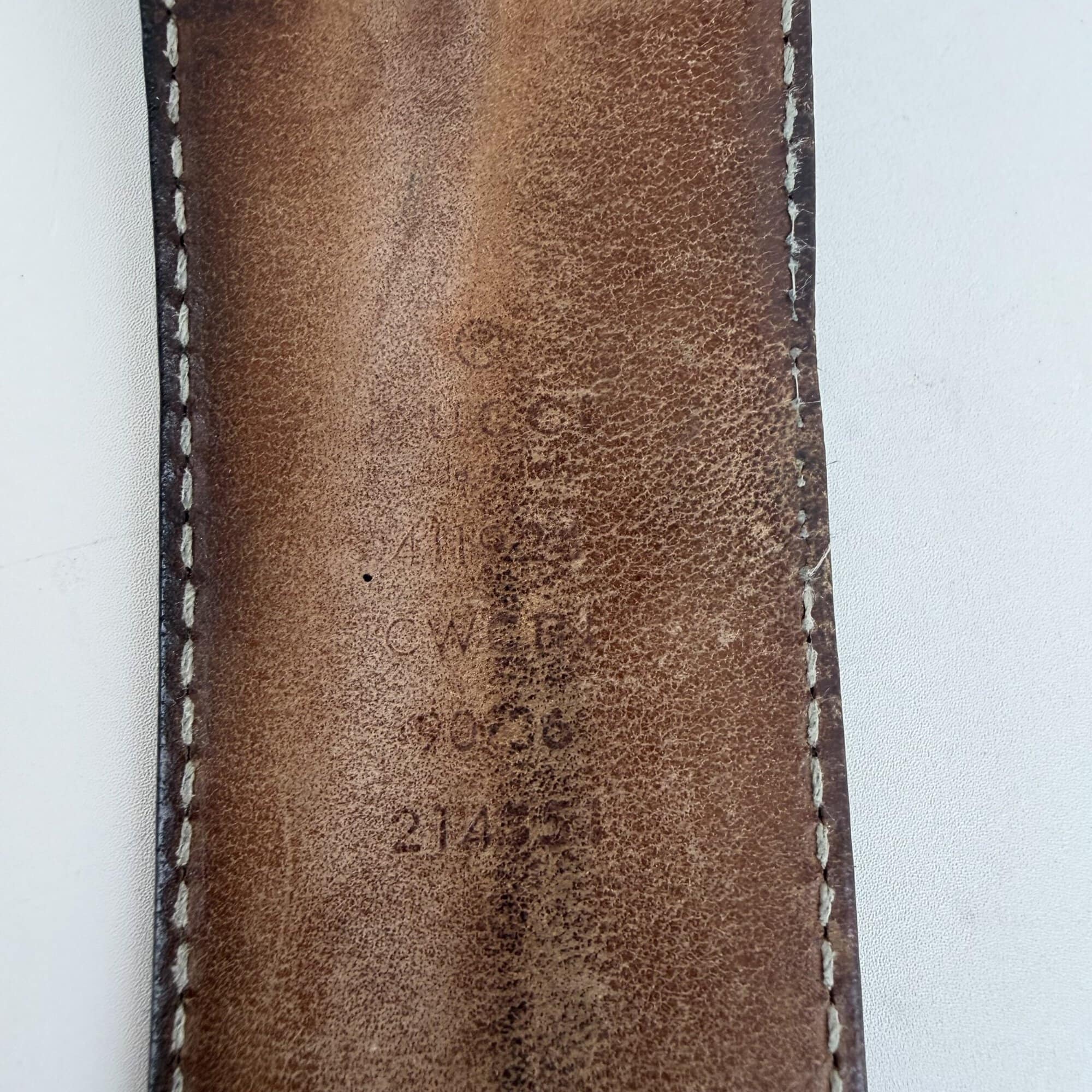 Gucci Signature Leather Belt with Interlocking G Buckle size 90/36 image 4