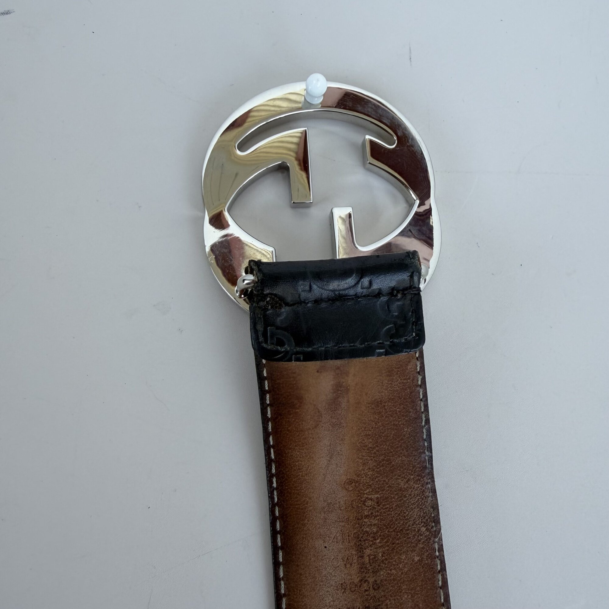 Gucci Signature Leather Belt with Interlocking G Buckle size 90/36 image 5