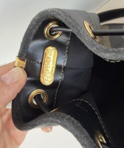 Fendi Pequin Striped Bucket Bag with Detachable Pouch - Image 7