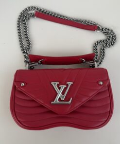 Pre-Owned Authentic Louis Vuitton New Wave Chain Bag PM Quilted Leather - Scarlet Red