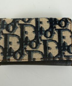 Alternative view of Christian Dior Oblique Trotter Monogram 6-Ring Key Case Holder – Navy Blue & Beige Canvas