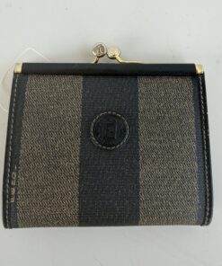 Pre-Owned Authentic Fendi Pequin Kisslock Coin Purse Wallet