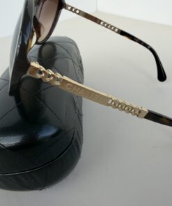 Alternative view of CHANEL 5353-A Dark Tortoise Chain Motif Sunglasses