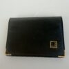 Pre-Owned Authentic Dunhill Black Leather Business Card Case Wallet Gold Corners